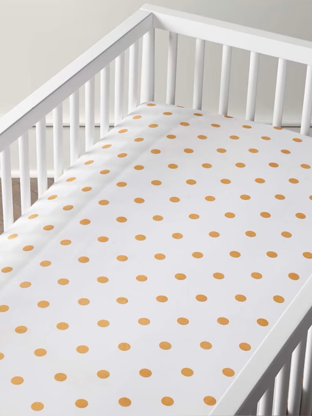 Crate & Barrel Crib Sheet and Changing Pad Cover 2 Piece Set Gold Dot Print